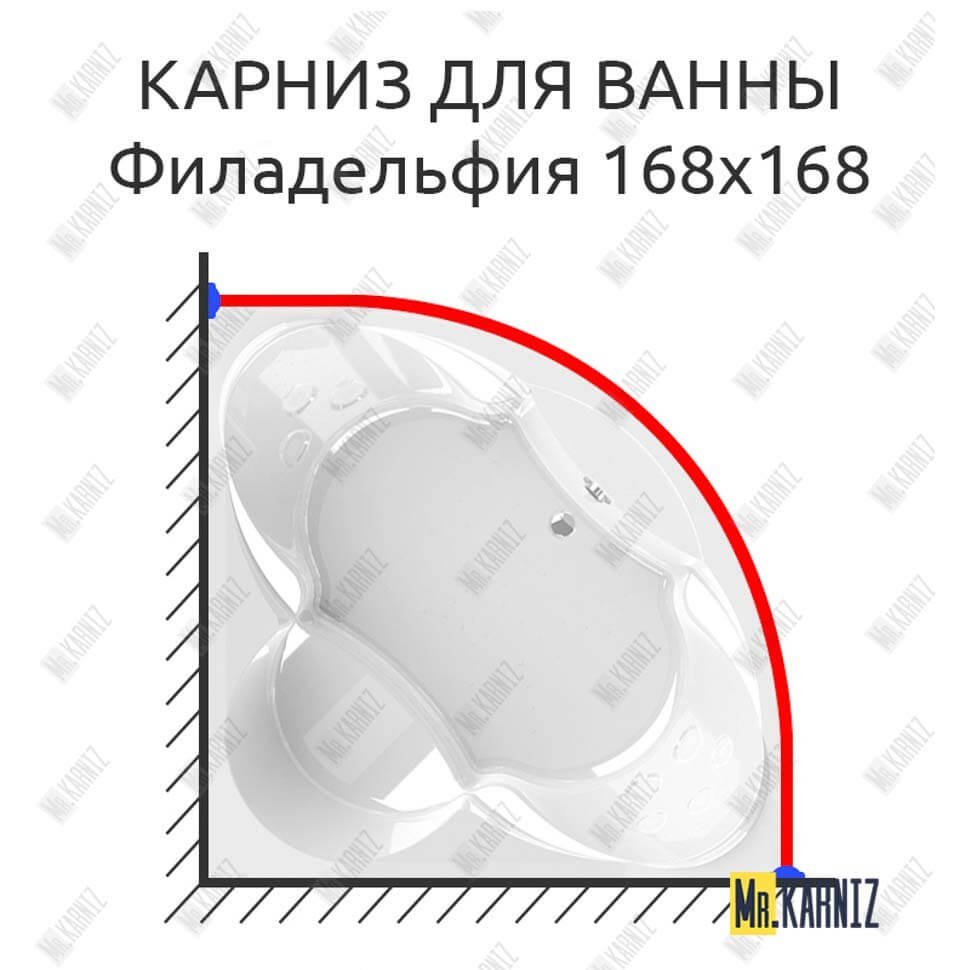 Карниз для ванны Radomir Филадельфия 168х168 Усиленный 20 мм MrKARNIZ Карниз для ванны Radomir Филадельфия 168х168 Усиленный 20 мм MrKARNIZ