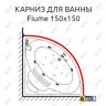 Карниз для ванны Doctor Jet Fiume 150х150 Усиленный 20 мм MrKARNIZ фото 1
