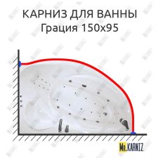Карниз для ванны Цвет и стиль Грация 150х95 Усиленный 20 мм MrKARNIZ