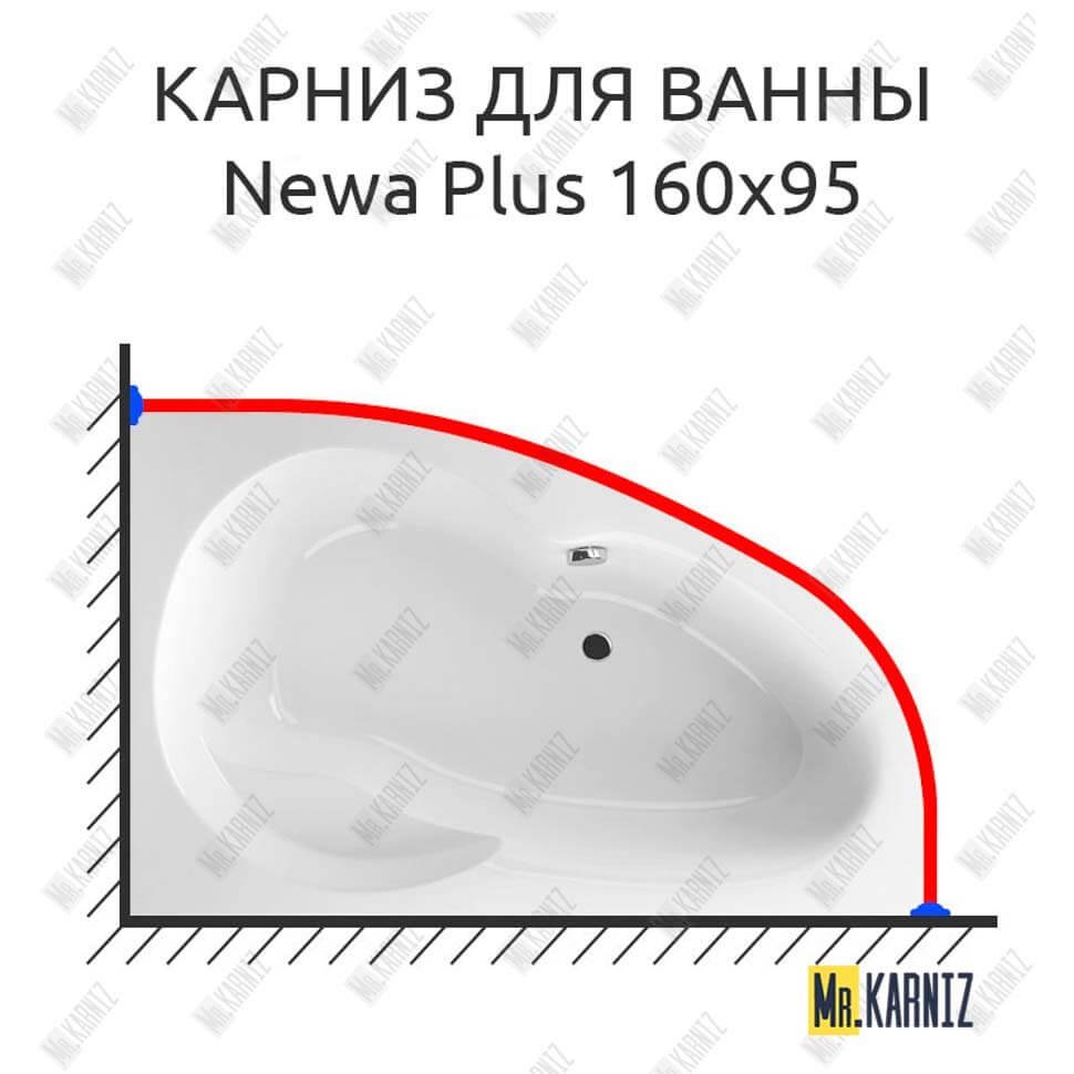 Карниз для ванны Excellent Newa Plus 160х95 Усиленный 20 мм MrKARNIZ Карниз для ванны Excellent Newa Plus 160х95 Усиленный 20 мм MrKARNIZ